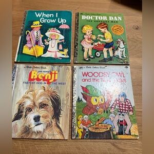 Little golden books vintage: woodsy Owl, Benji, when I grow up, Dr. Dan
